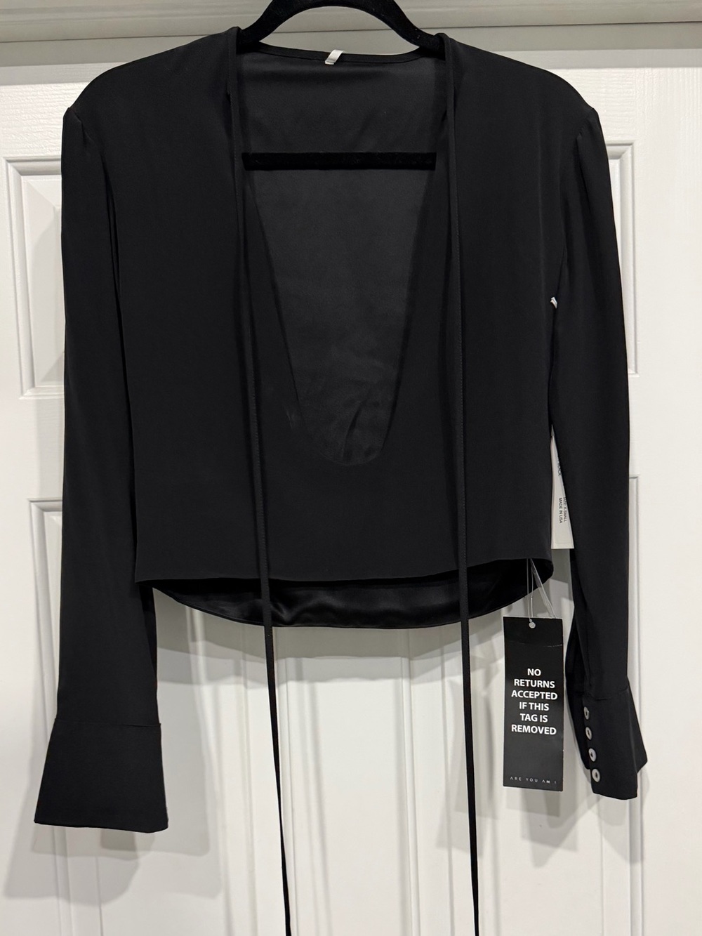 Are you am I long sleeve silk top